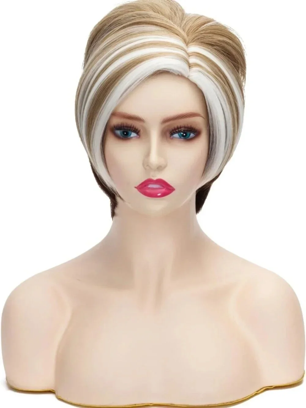 Vintage Blonde Mixed Coraline Short Pixie Wig | Realistic Updo Bob for Parties